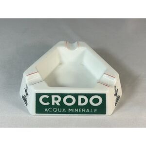 Vintage Crodo Acqua Minerale Lusvardi Italy Ashtray White